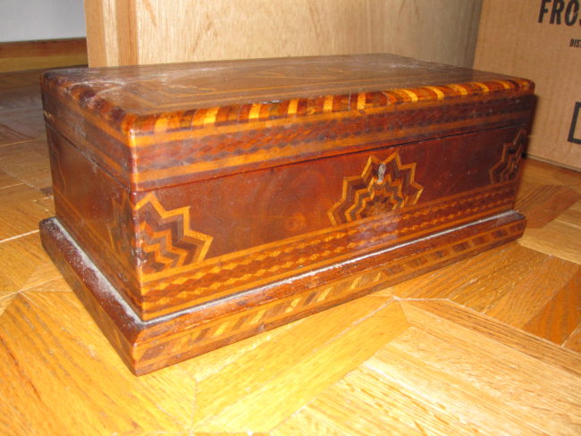 This intricate little box was sitting on plastic sheeting.