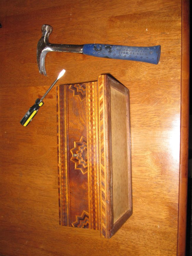 After finding out his locksmith friend wasn't coming to explore the unopened box, overly curious Matt decided he had to try to force it open and see what was hiding inside. He grabbed his tools and got to work!