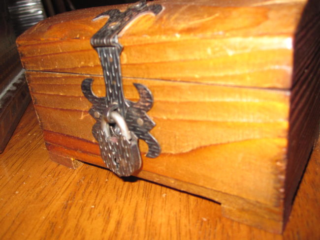 What's that? Seems like this box had been outfitted with some serious tiny-lock technology.