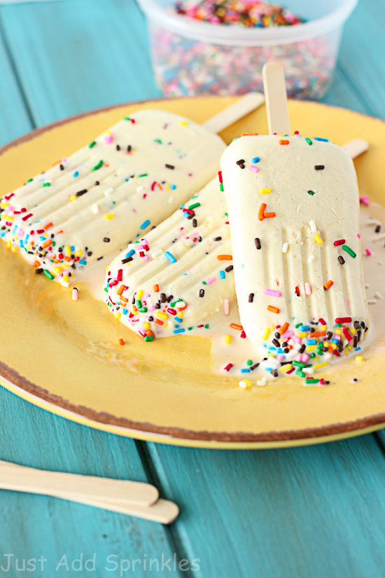 These cake batter popsicles can be enjoyed year-round.