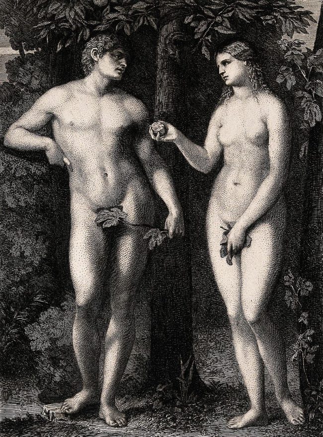Eve took a bite of an apple in the Garden of Eden.