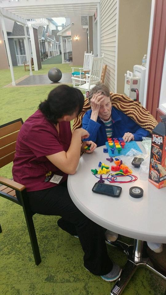 The nursing home also offers a variety of daily classes that help residents relearn basic skills that they may have forgotten.