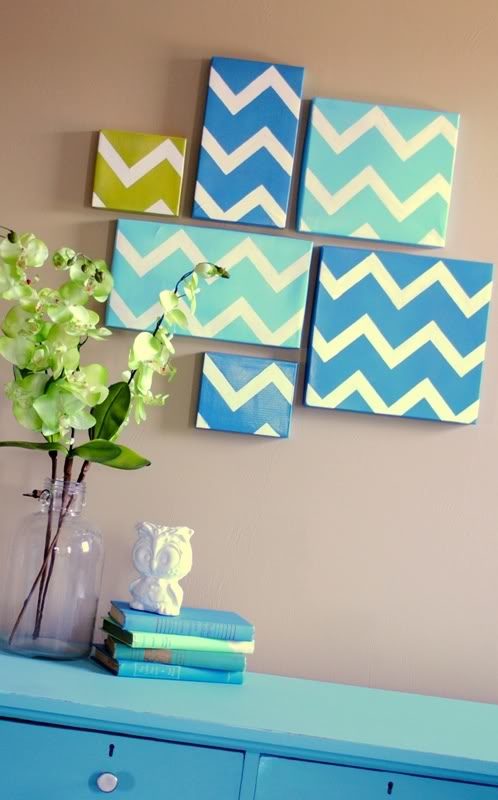 Wrap your boxes in your favorite designs for a simple wall art project.