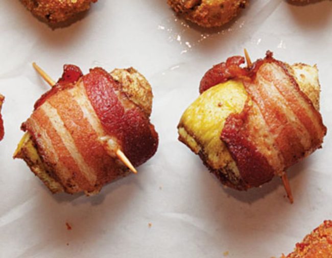 When in doubt, just start wrapping things in bacon.From bacon-wrapped artichokes....