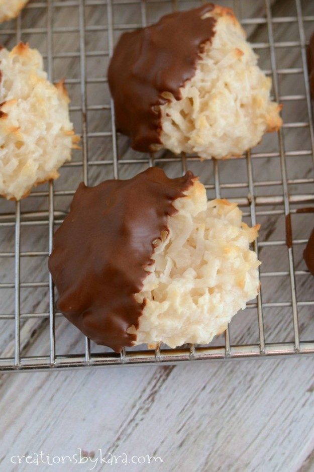 How do you make classic macaroons even better? Dip those coconut confections into gooey chocolate and take their taste to a whole new level.