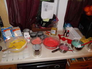Once you have all your colors mixed, it's time to get baking!