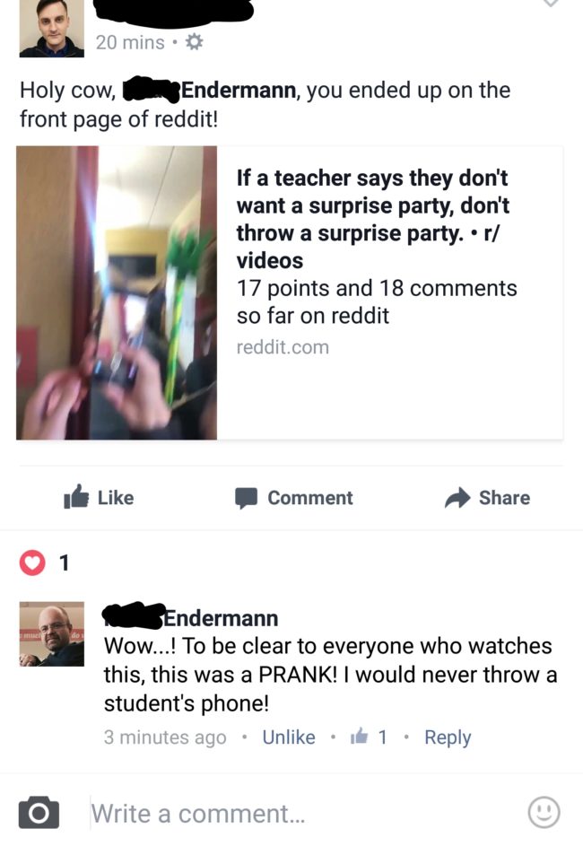 I was in shock after he threw the kid's phone, but don't worry. It seems like this prank was actually on us.