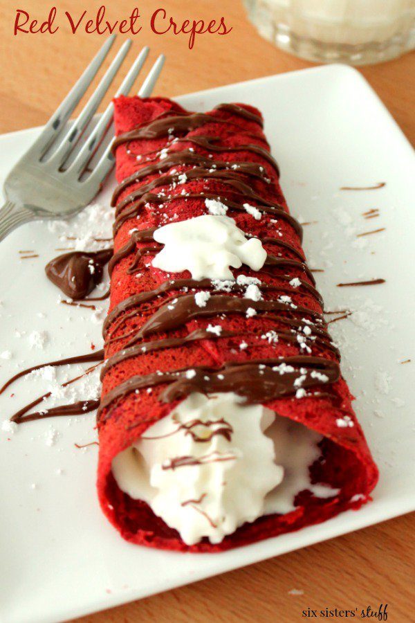 Red velvet desserts are amazing in any form, so why not use crepes to make one?