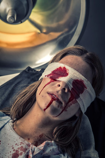 "This was during the night shift, and generally all the patients' bedroom doors should be closed. So my mom turns a corner and is heading down another hallway of rooms and notices down the hall a door is open, and sees a staff member lying face down with their legs out of the door, and their upper half into the room. When she looks into the room, she sees the patient, a woman with a severe postpartum psychiatric disorder, who had just gouged both of her own eyes out of the socket with her bare hands, and was sitting cross-legged on the floor holding her eyes."