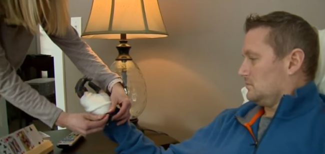 "I've become a full-time nurse," his wife, Julie, said. "We have quite a road ahead of us, but we're very, very thankful and very happy that we have a road ahead."