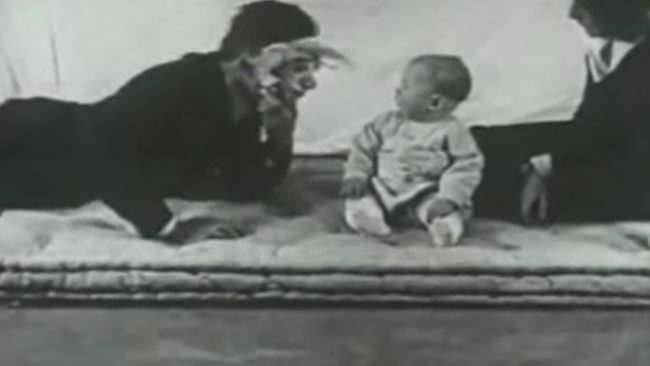 He even became terrified of a Santa Claus mask with white cotton balls in the beard.