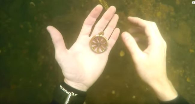 After finding this pretty charm, something bigger caught his eye.