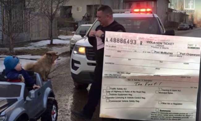 The officer even wrote Nathan a ticket with the only note being "Too Fast!"