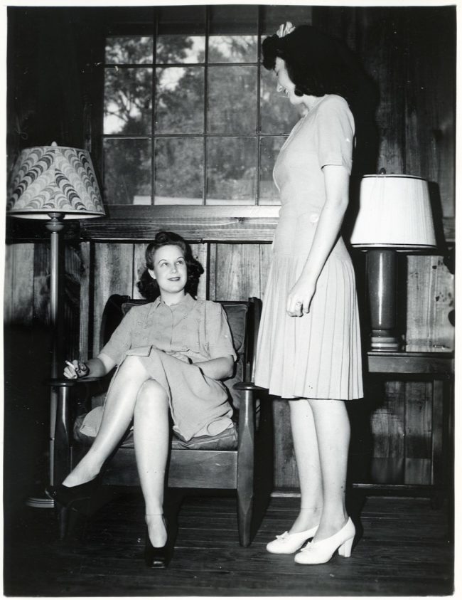 During WWII, nylon became an essential material in the war. Women stopped wearing stockings, and in order to be deemed acceptable to go out in public they were told they must also shave their legs. 