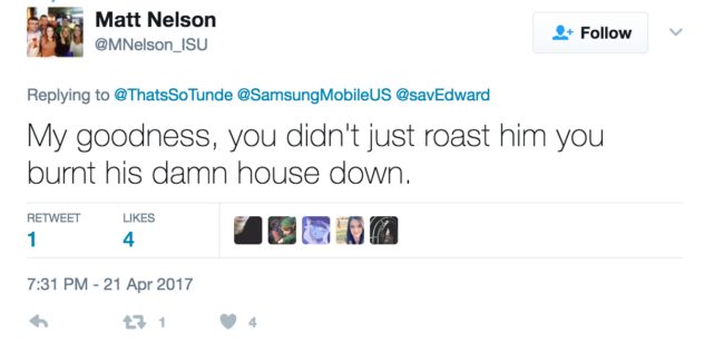 And because the savage response could be seen by millions, it wasn&rsquo;t long before other Twitter users joined the party.