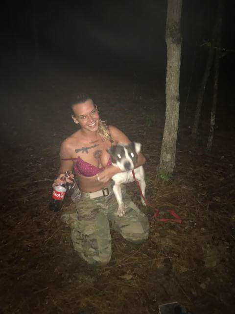 Marinna Rollins, an Army veteran, suffered from PTSD and was given her dog Cam to help. She recently tied him to a tree and shot him five times with an assault rifle, laughing while she did so.