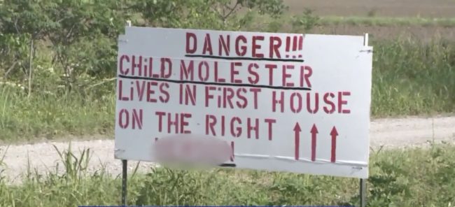 When the local branch of Crimes Against Children shot down Kitchens&rsquo; claims due to his daughter&rsquo;s age, this father took things into his own hands and created a sign warning others about the sexual predator living in their neighborhood.
