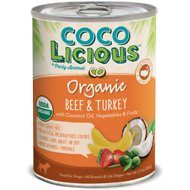 The first recalled line is the 13-ounce can of Cocolicious Beef &amp; Turkey dog food, lot number 0136E1520404, manufactured in 2015 with an expiration date of July 2019.