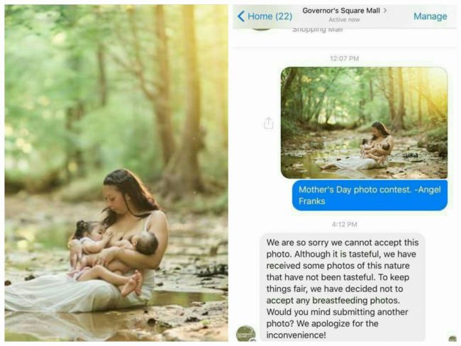 Hours after submitting her photo into the contest, she received a discouraging reply from mall staff informing her that her photo had been disqualified from the contest.