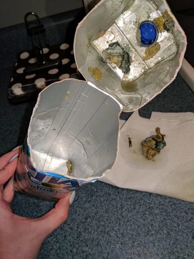 After swallowing one of the stomach-churning clumps, she says she threw up for days afterwards and had diarrhea as well. She even went to the doctor.