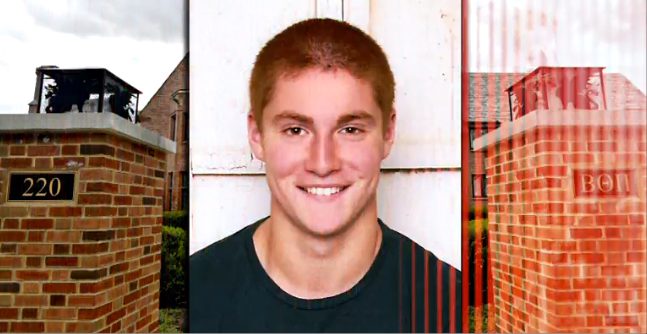 His parents weren't happy about him joining a fraternity, but Beta Theta Pi was supposed to have been alcohol-free because of a suspension that happened eight years ago. They later found out that the fraternity had a history of covering up partying and binge-drinking.