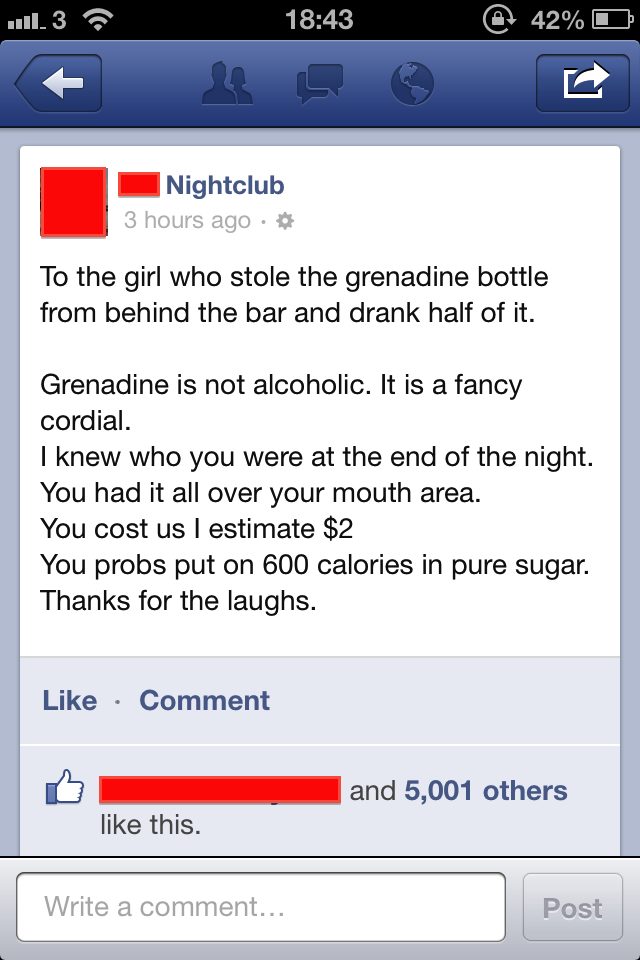 She tried to steal some expensive booze, but all she got was a bottle of sugar.