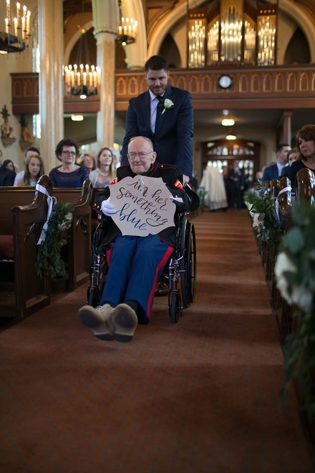 "There wasn't a dry eye in the church when he was escorted down the aisle in his dress blues," Ferrell wrote.
