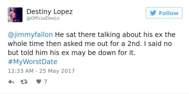 Maybe he should have sorted out his issues with his ex before trying to get back into the dating game.