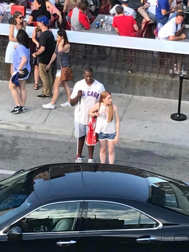 That's why Casey Spelman stepped in to help a Cubs fan who was going unnoticed by cabbies. Her simple act of kindness helped him go on his way, and she went on hers.