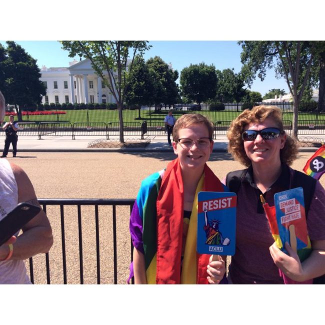 This mother-son duo drove all the way from Indiana to D.C. for their first Pride together.