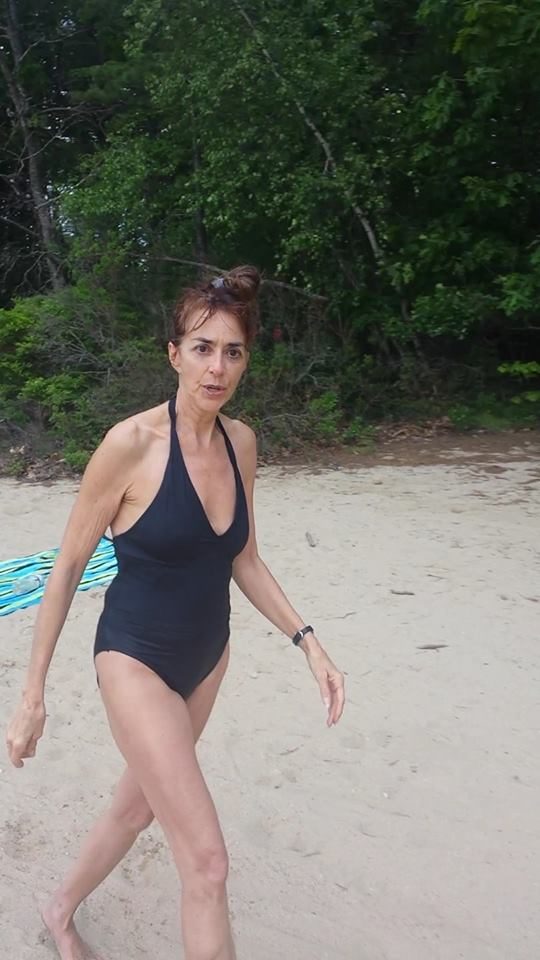 The family was visiting Range Pond State Park in Poland, Maine, when the woman pictured below allegedly screamed "shut the fuck up" at the eight-year-old girl.