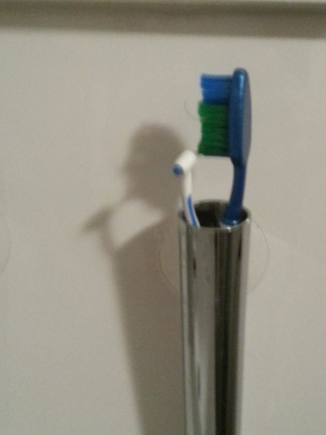 As it turns out, this shadow is just as interested in dental hygiene as you are.