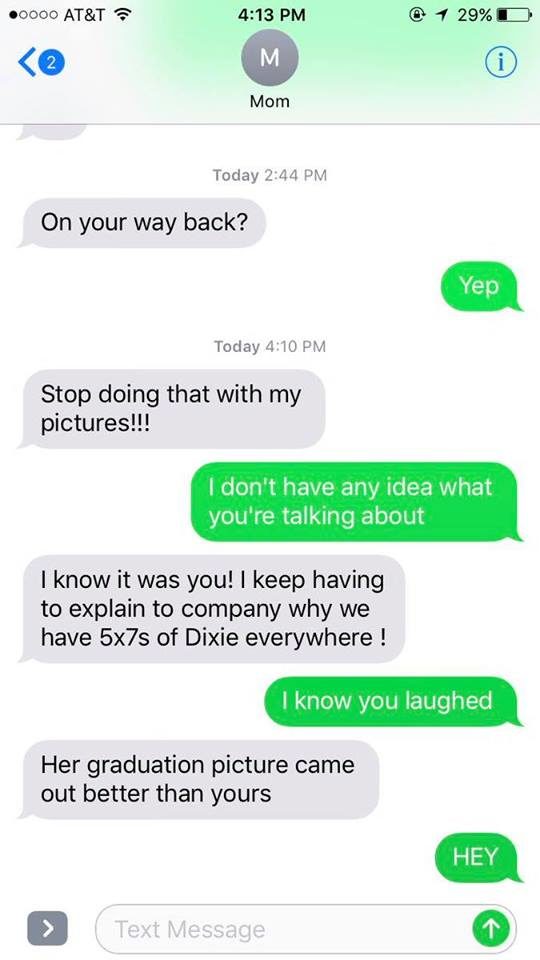 It took weeks for their mother to find the pictures, discovering them while they had company over.