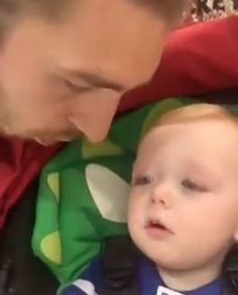 Mom told Dad to keep walking him around the store while she finished up, but he had something else in mind.