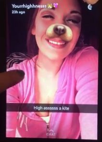 Not to mention that her handle is "Yourrhighhnesss" and she's incriminated herself. Oh yeah, and she was also arrested in December after almost hitting a police investigator with her car. Drugs, specifically marijuana, were involved in that case.