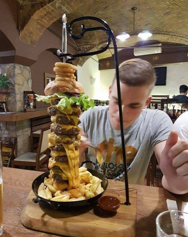 When your burger is actually just a giant meat stack.