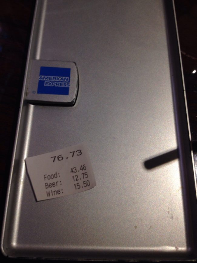 "My dad asked the waitress for 'one very small check.' I think that she out-dadjoked him in response."