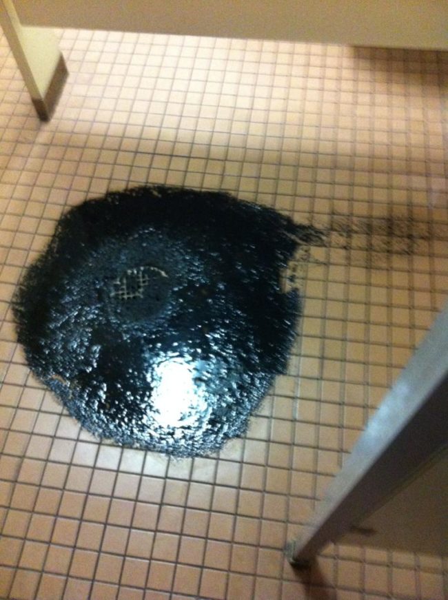 When black goo starts bubbling out of the drain, it's usually a good time to run.