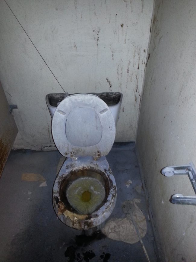 "The bathroom at my new job is the stuff of nightmares."