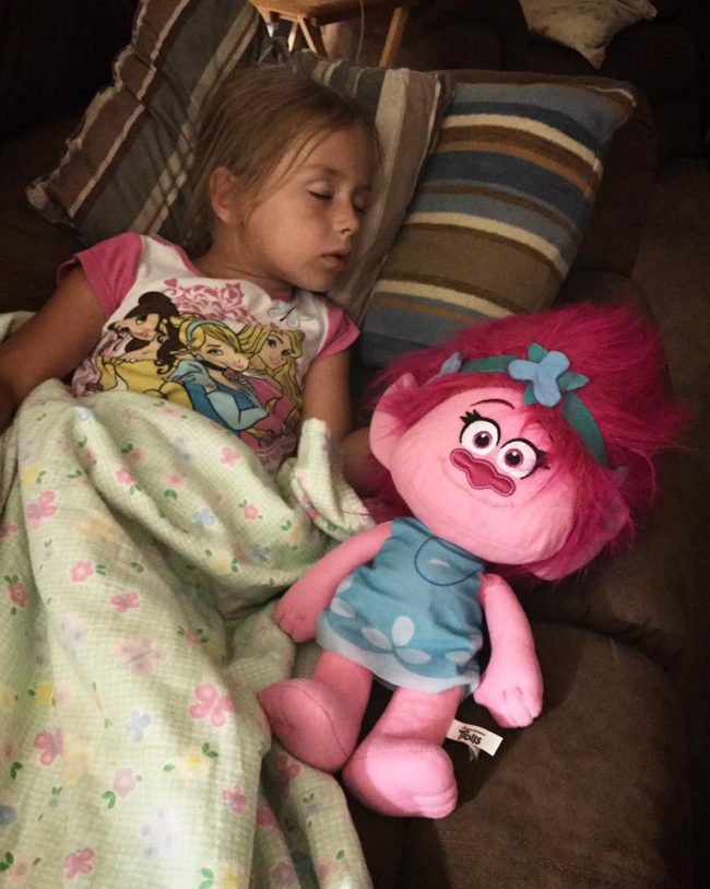 When the little girl was down to her last ticket, which would tell her whether she'd won a doll, she opened it to find that she hadn't. After she burst into tears, Schmidt hugged her and prepared to give her the talk about how we can't always win.