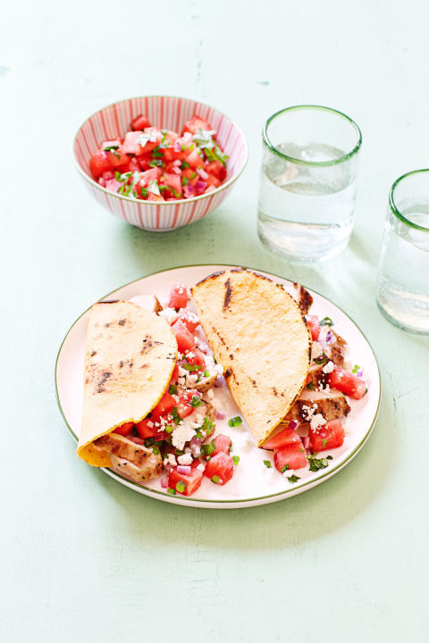 These watermelon and chicken tacos will take your favorite summer fruit on a trip south of the border.