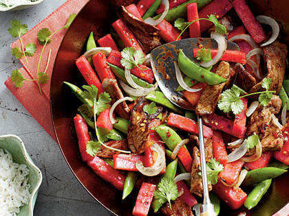 I would have never guessed that watermelon would be the perfect accompaniment to stir fry, but here we are. 