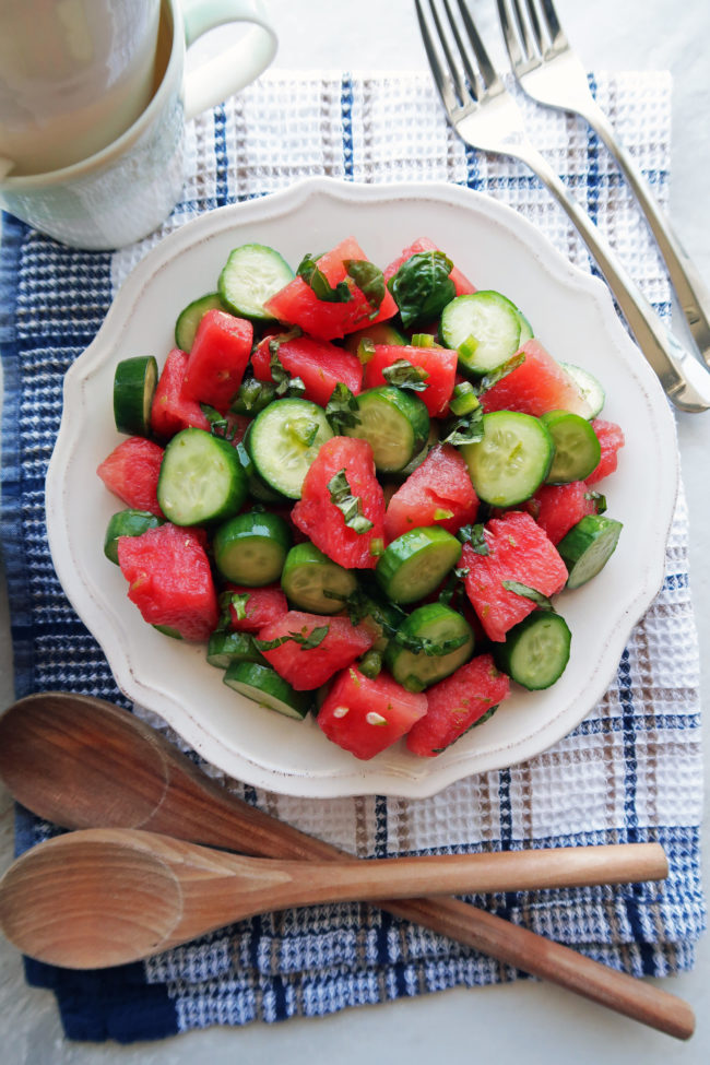 This fresh watermelon, cucumber, and jalape&ntilde;o salad melds together all your favorite summery ingredients.