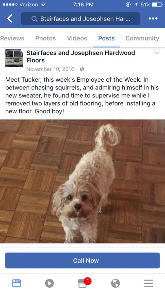 And thanks to Josephsen&rsquo;s son Dillon, the flooring guru is gaining national attention after the young man posted a series of the employee photos on Twitter.