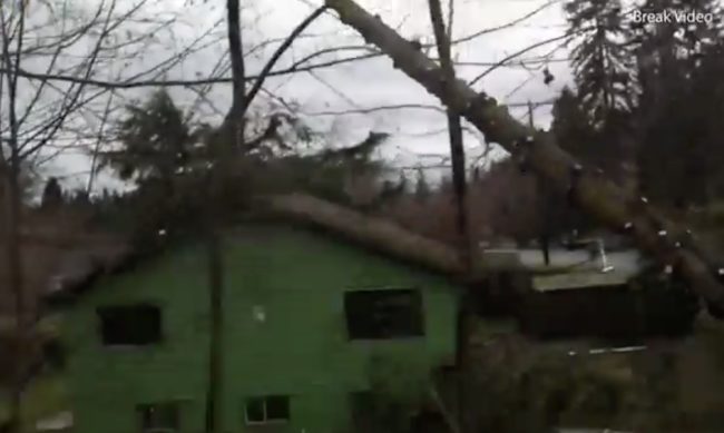 But just when they thought they were out of the woods, the thing hung right and took out the second floor of this house.