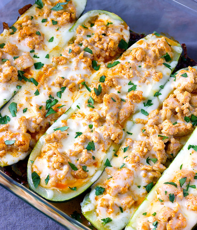 Now you can enjoy the delicious flavors of chicken wings in a healthy zucchini dish with Buffalo Chicken Zucchini Boats.