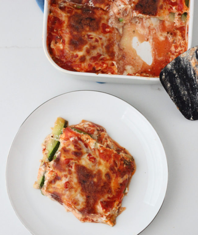 Zucchini lasagna is a fit and fresh way to cut out the carbs while still enjoying this classic Italian dish.