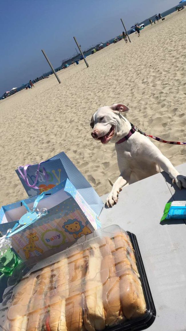 ...enjoyed some tasty food and presents for her little ones...