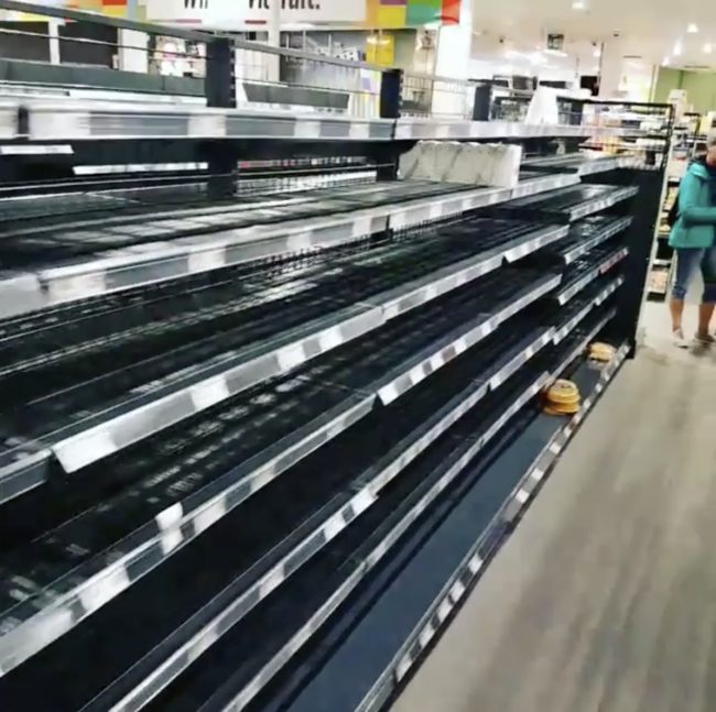 Regular customers at the Edeka supermarket in Hamburg were caught off guard when they walked inside to find a majority of the shelves and display cases mostly empty.