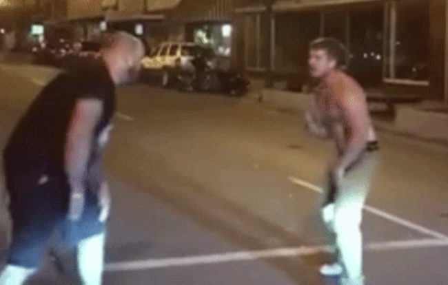 He winds up, completely unaware that Hernholm is an undefeated mixed martial arts (MMA) fighter. You can see where this is going...